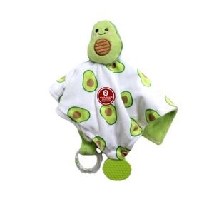 Modern Baby Avocado Snuggle Plush Lovey Rattle Green Infant Security Blanket New